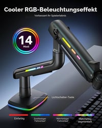 HUANUO RGB Monitor tartó ultrawide 49" kijelzőhöz, 20kg terhelhetőség 2