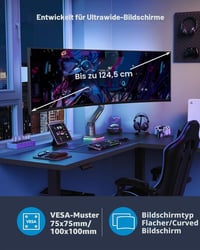 HUANUO RGB Monitor tartó ultrawide 49" kijelzőhöz, 20kg terhelhetőség 3