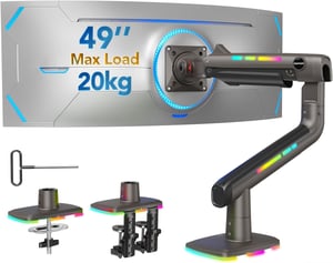 HUANUO RGB Monitor tartó ultrawide 49" kijelzőhöz, 20kg terhelhetőség