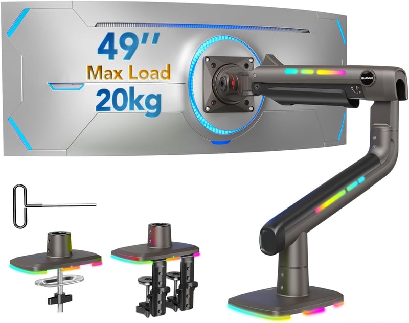 HUANUO RGB Monitor tartó ultrawide 49" kijelzőhöz, 20kg terhelhetőség