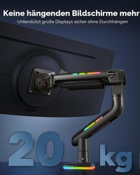 HUANUO RGB Monitor tartó ultrawide 49" kijelzőhöz, 20kg terhelhetőség 4