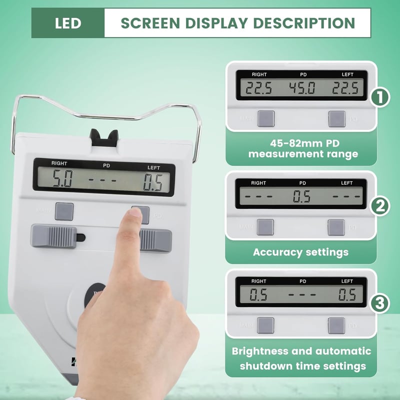 Huanyu Digitális PD Mérőműszer LCD Kijelzővel 45-82mm Pupillatávolság Mérő Optometria