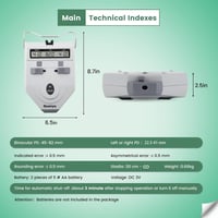 Huanyu Digitális PD Mérőműszer LCD Kijelzővel 45-82mm Pupillatávolság Mérő Optometria 6