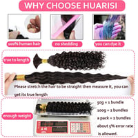 Huarisi 100% Természetes Hullámos Emberi Haj 14 Inch - 100g Göndör Fonóhaj Boho Fonáshoz - 2 Csomag Feldolgozatlan Hajhosszabbítás 8