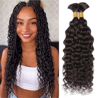 Huarisi 100% Természetes Hullámos Emberi Haj 14 Inch - 100g Göndör Fonóhaj Boho Fonáshoz - 2 Csomag Feldolgozatlan Hajhosszabbítás 1