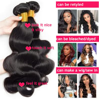 Huarisi 10A Body Wave 28" Brazíliai Remy Hajhosszabbítás 100g Fekete Nőknek 6