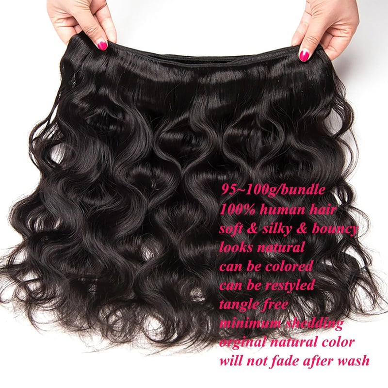 Huarisi 10A Body Wave 28" Brazíliai Remy Hajhosszabbítás 100g Fekete Nőknek