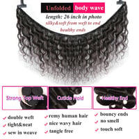 Huarisi 10A Body Wave 28" Brazíliai Remy Hajhosszabbítás 100g Fekete Nőknek 4