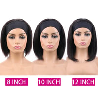 Huarisi 8 Hüvelykes Bob Paróka Valódi Emberi Hajból - Egyenes, Természetes Színű, Fejpántos, Frufru Nélküli Brazil Haj, 150% Sűrűség, Újrafo 7