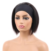 Huarisi 8 Hüvelykes Bob Paróka Valódi Emberi Hajból - Egyenes, Természetes Színű, Fejpántos, Frufru Nélküli Brazil Haj, 150% Sűrűség, Újrafo 3