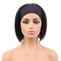 Huarisi 8 Hüvelykes Bob Paróka Valódi Emberi Hajból - Egyenes, Természetes Színű, Fejpántos, Frufru Nélküli Brazil Haj, 150% Sűrűség, Újrafo 2