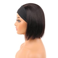 Huarisi 8 Hüvelykes Bob Paróka Valódi Emberi Hajból - Egyenes, Természetes Színű, Fejpántos, Frufru Nélküli Brazil Haj, 150% Sűrűség, Újrafo 4