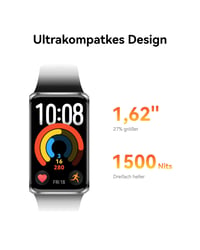 Inteligentný náramok HUAWEI Band 11, 1,62-palcový AMOLED displej, 1500 nitov, čierny, monitorovanie tepu a spánku, SpO2, 14-dňová výdrž batérie 3