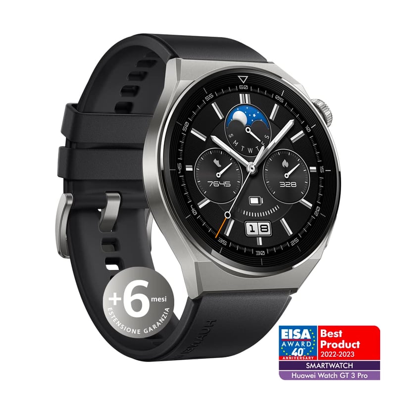 Pánske inteligentné hodinky HUAWEI Watch GT 3 Pro 46 mm, zafírové sklíčko, 14-dňová výdrž batérie, GPS, vodotesnosť 5ATM, fluoroelastomérový remienok
