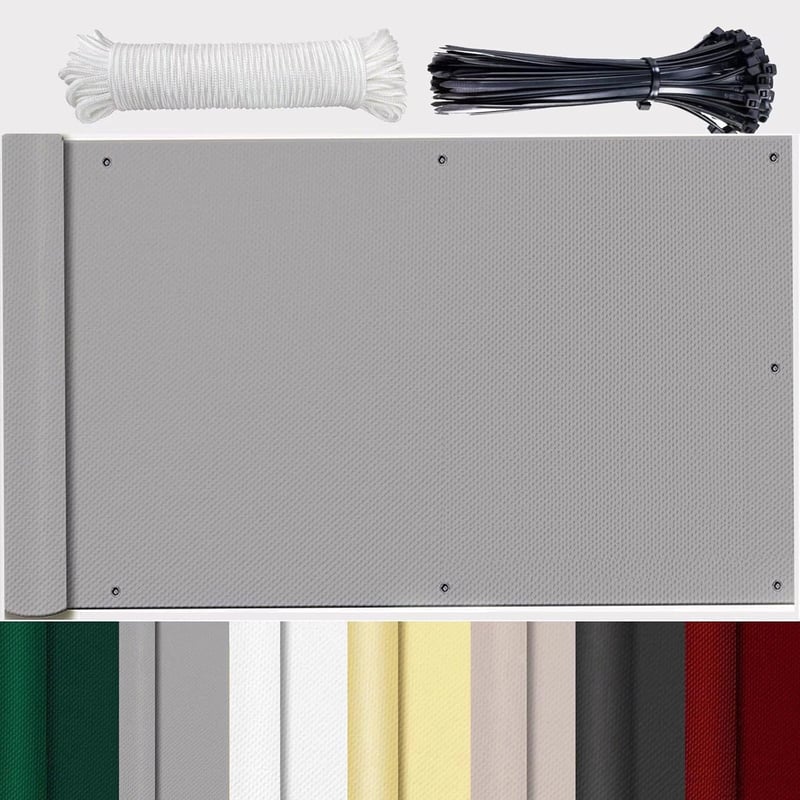 HUAXIQUE Balkonprivátsz szürke 80x1000cm szélvédő takaró 100% fedettség