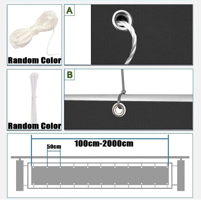 HUAXIQUE Balkonprivátsz szürke 80x1000cm szélvédő takaró 100% fedettség
