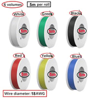 HUAZIZ 18 AWG Szilikon Vezeték Készlet 6 Szín 30m Réz Drót DIY RC Modell 3