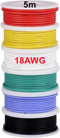 HUAZIZ 18 AWG Szilikon Vezeték Készlet 6 Szín 30m Réz Drót DIY RC Modell 4