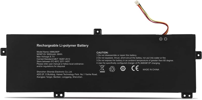 HUBEI Gateway GWTN156-11BK Laptop Akkumulátor 7.6V 38Wh Kompatibilis