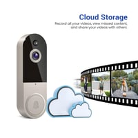 Bezdrôtový video zvonček s kamerou HubFlashy 1080p, AI detekcia pohybu, obojsmerný prenos zvuku, nočné videnie, 2,4G WiFi, cloudové úložisko, interiérová jednotka 6
