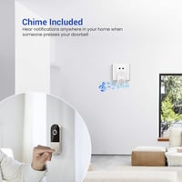Bezdrôtový video zvonček s kamerou HubFlashy 1080p, AI detekcia pohybu, obojsmerný prenos zvuku, nočné videnie, 2,4G WiFi, cloudové úložisko, interiérová jednotka 7