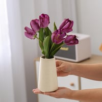 Keramická váza HUBUISH béžová 15 cm, minimalistická boho dekorácia, kvetinová váza do obývačky a spálne, moderná stolová dekorácia v škandinávskom štýle 4