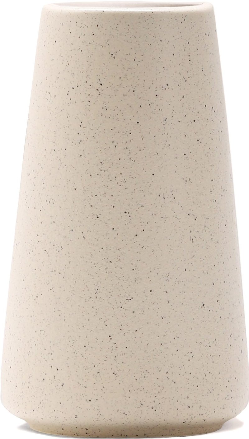 Keramická váza HUBUISH béžová 15 cm, minimalistická boho dekorácia, kvetinová váza do obývačky a spálne, moderná stolová dekorácia v škandinávskom štýle