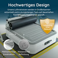 Samonafukovacia matrac pre hostí a na kempovanie Huddle Never Deflate, dvojitá 135x190 cm, so zabudovanou pumpou, USB-C portom a nočným svetlom, pre 2 osoby 7