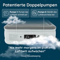 Samonafukovacia matrac pre hostí a na kempovanie Huddle Never Deflate, dvojitá 135x190 cm, so zabudovanou pumpou, USB-C portom a nočným svetlom, pre 2 osoby 3