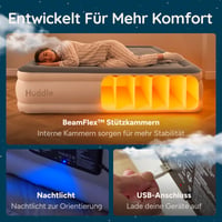 Samonafukovacia matrac pre hostí a na kempovanie Huddle Never Deflate, dvojitá 135x190 cm, so zabudovanou pumpou, USB-C portom a nočným svetlom, pre 2 osoby 6