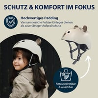 HUDORA Gyerek Sisak Állat Motívummal XXS XS Méret Bicikli Roller Egyensúlyozó Kerékpár - 44-47 cm, mokka 5