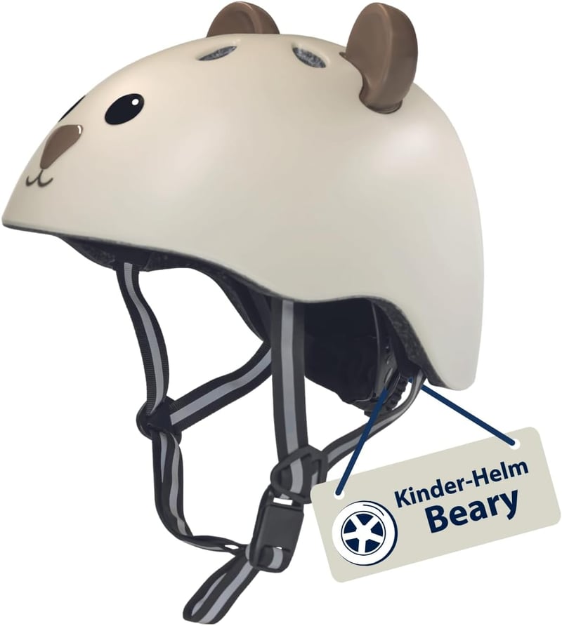 HUDORA Gyerek Sisak Állat Motívummal XXS XS Méret Bicikli Roller Egyensúlyozó Kerékpár - 44-47 cm, mokka