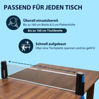 Prenosná pingpongová sieťka na stôl HUDORA – upínacia sieťka na stolný tenis do šírky 160 cm a hrúbky 5 cm, s taškou, na vnútorné aj vonkajšie použitie 3