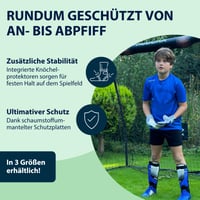 Apărători de tibie HUDORA cu protecție pentru gleznă - Protecții din spumă pentru fotbal, mărimea M, Verde - Echipament de fotbal pentru copii și tineri 2
