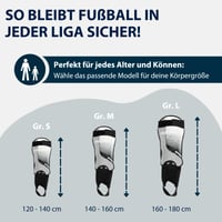 Apărători de tibie HUDORA cu protecție pentru gleznă - Apărători de fotbal din spumă pentru copii și tineri, mărimea L, gri 3