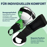 Apărători de tibie HUDORA cu protecție pentru gleznă - Protecții din spumă pentru fotbal, mărimea M, Verde - Echipament de fotbal pentru copii și tineri 4