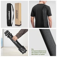 Huepar 172 cm Könnyű Hordozható Állvány Lézerszinthez, 3 Irányú Forgófejjel, Libellával, 1/4" és 5/8" Menetes Csatlakozással 9