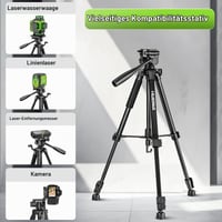 Huepar 172 cm Könnyű Hordozható Állvány Lézerszinthez, 3 Irányú Forgófejjel, Libellával, 1/4" és 5/8" Menetes Csatlakozással 2