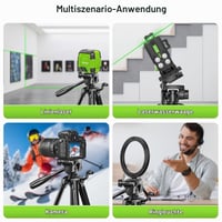 Huepar 172 cm Könnyű Hordozható Állvány Lézerszinthez, 3 Irányú Forgófejjel, Libellával, 1/4" és 5/8" Menetes Csatlakozással 6