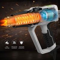 Huepar Tools 2300W digitális hőlégfúvó 50-660°C, 10 kiegészítővel, kerámia fűtőelem 4