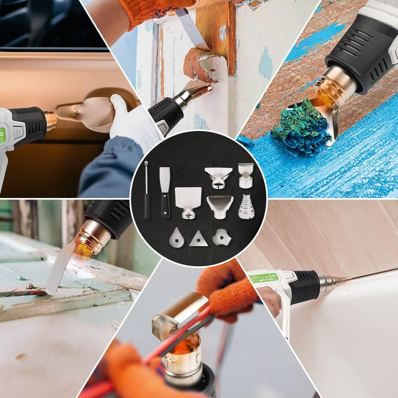 Huepar Tools 2300W digitális hőlégfúvó 50-660°C, 10 kiegészítővel, kerámia fűtőelem