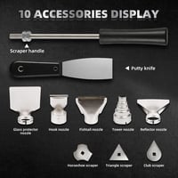 Huepar Tools 2300W digitális hőlégfúvó 50-660°C, 10 kiegészítővel, kerámia fűtőelem 3