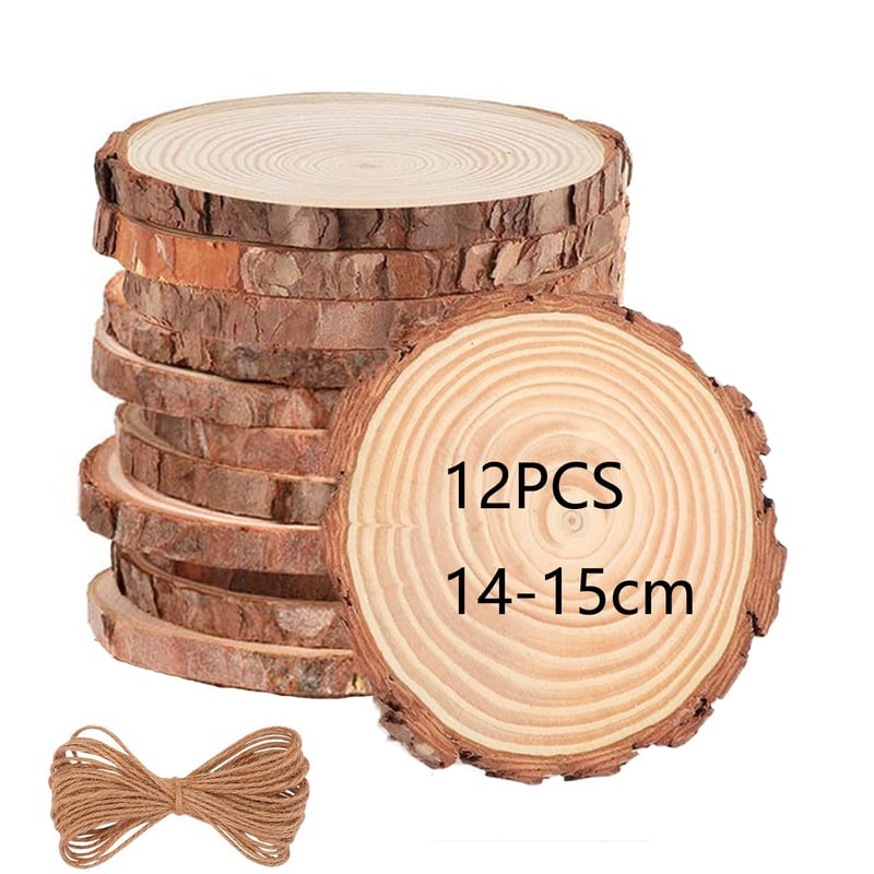 Drevené krúžky Huhemy, nevŕtané, priemer 14 – 15 cm, hrúbka 1 cm – 12 ks