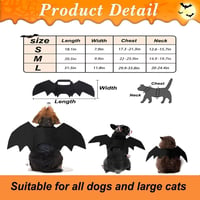 Huifengjie Denevér Szárnyak Kutyának L-es Halloween Jelmez Tökös Csengővel 2
