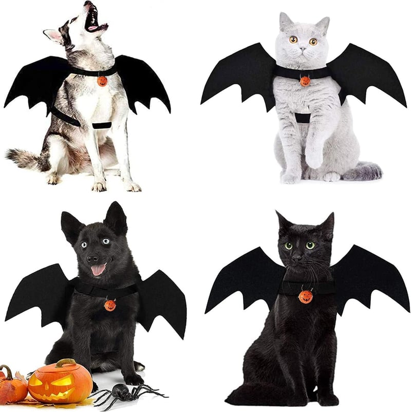 Huifengjie Denevér Szárnyak Kutyának L-es Halloween Jelmez Tökös Csengővel