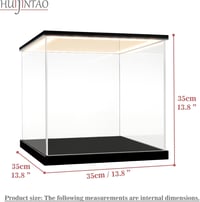 Huijintao Akril Vitrin LED Világítással - 35x35x35 cm Átlátszó Kiállítódoboz Modellautókhoz, Figurákhoz, Gyűjteményekhez - Asztali Tárolódob 2