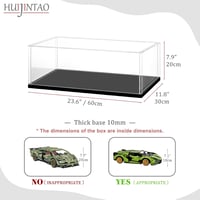 Huijintao Akril Vitrin Makett Autókhoz és Gyűjteményekhez - 60x30x20 cm Átlátszó Tárolódoboz Figurákhoz, Önösszeszerelhető Kiállítási Doboz 6