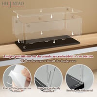 Huijintao Akril Vitrin Makett Autókhoz és Gyűjteményekhez - 60x30x20 cm Átlátszó Tárolódoboz Figurákhoz, Önösszeszerelhető Kiállítási Doboz 5