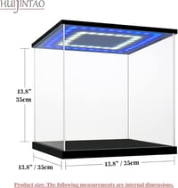 Huijintao Akril Vitrin Modellautókhoz és Figurákhoz LED Világítással - 35x35x35 cm Átlátszó Kiállítási Doboz Gyűjteményekhez Asztali Elhelye 7