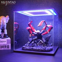 Huijintao Akril Vitrin Modellautókhoz és Figurákhoz LED Világítással - 35x35x35 cm Átlátszó Kiállítási Doboz Gyűjteményekhez Asztali Elhelye 2